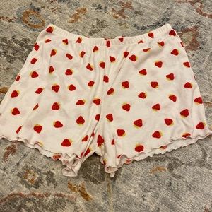 strawberry pajama shorts